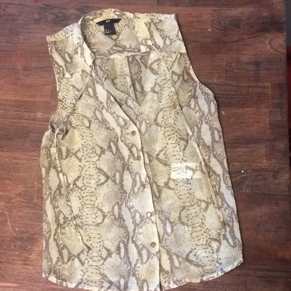 H &M snakeskin sheer top